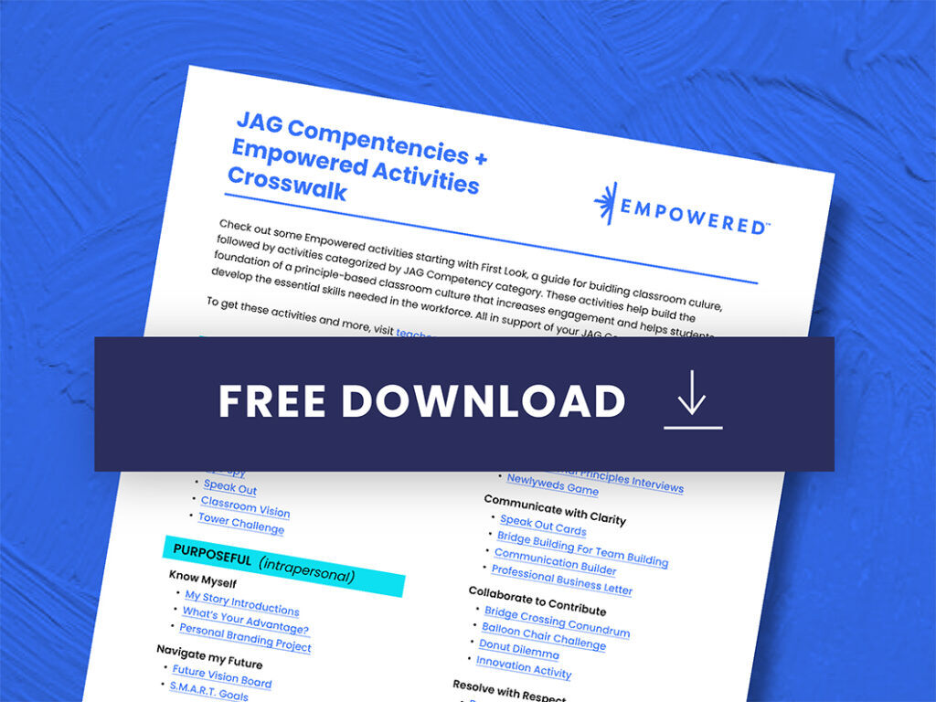 Free Download - JAG Competencies + Empowered Activities Crosswalk